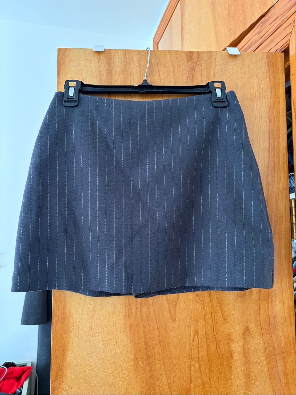 Abercrombie & Fitch Navy Pinstripe Mini Skirt